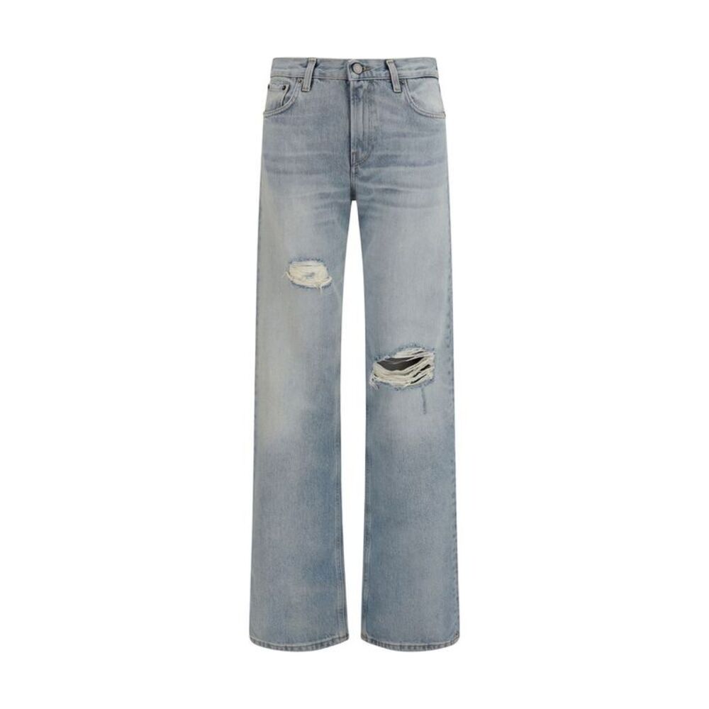 Haikure Blue Cotton Straight-Leg Women's Jeans